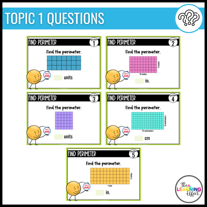 Area and Perimeter Google Slides | 4th Grade Math Digital Task Cards Activity