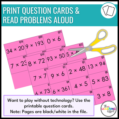 Multiplication Bingo Game | Math Review Activity