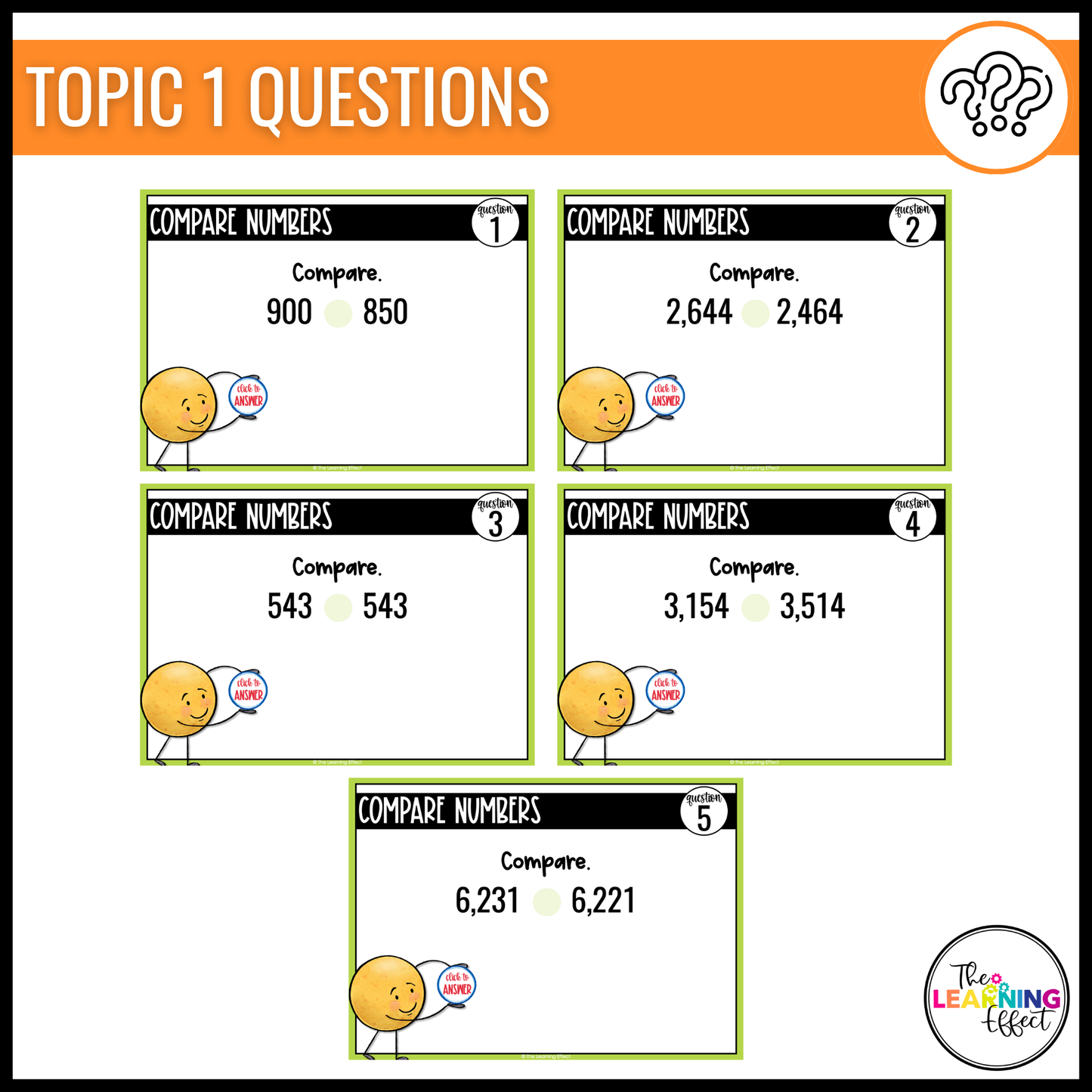 3rd Grade Math Spiral Review #1 Google Slides | Digital Task Cards Test Prep Activity