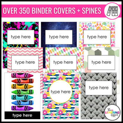 Editable Teacher Planner Binder Printable and Digital BUNDLE | Black and White