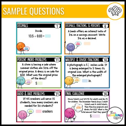 6th Grade Math Google Slides BUNDLE | All Standards Digital Task Cards Activities