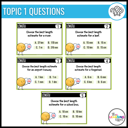 Metric System Measurement Google Slides | 4th Grade Digital Task Cards Activity
