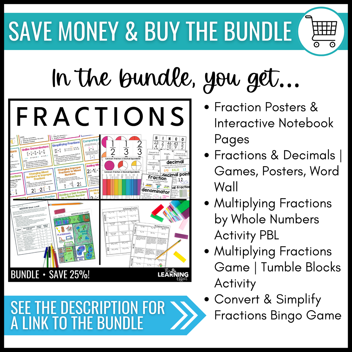 Multiplying Fractions by a Whole Number Activity Math Project Based Learning PBL