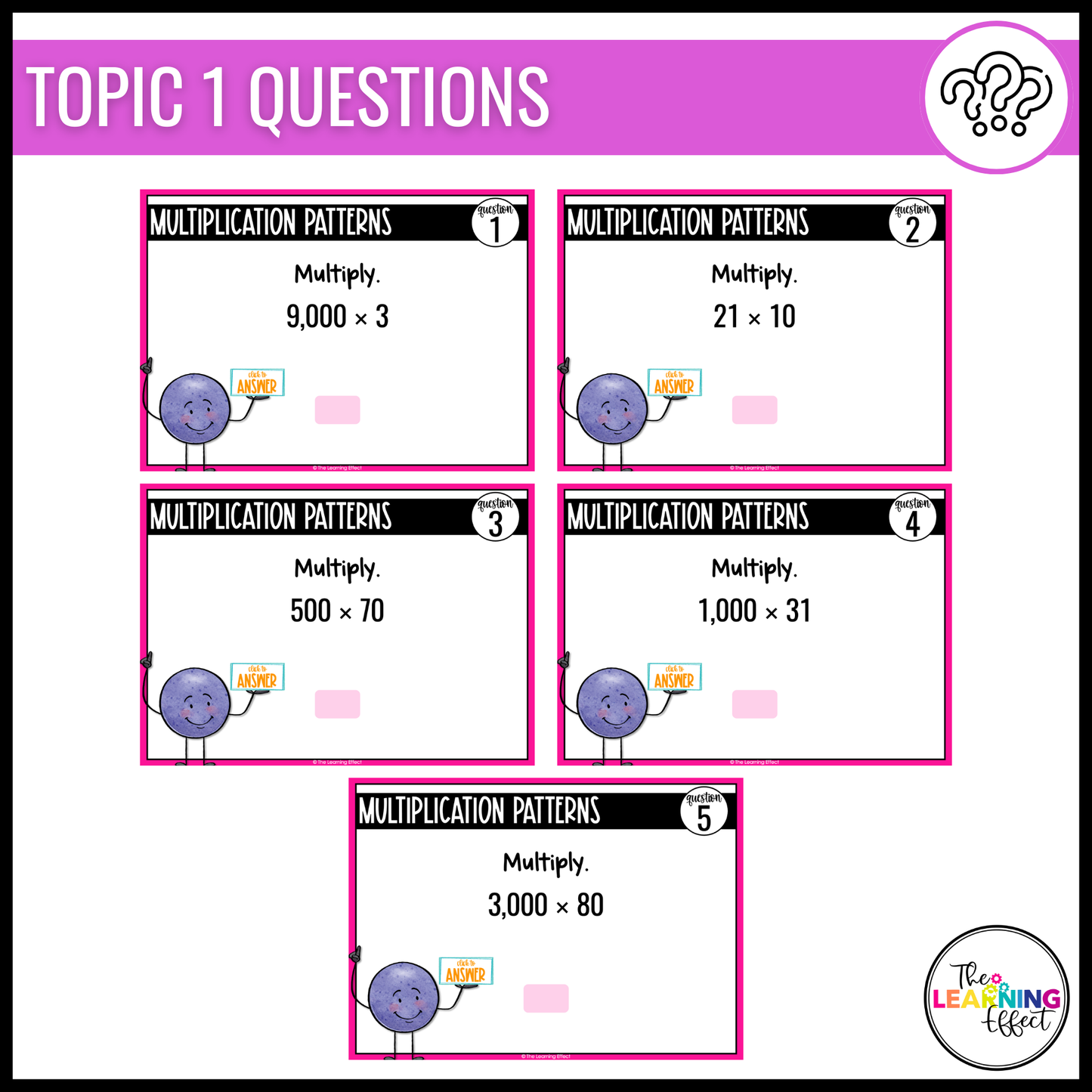 Multiply by Whole Numbers Google Slides | 5th Grade Digital Task Cards Activity
