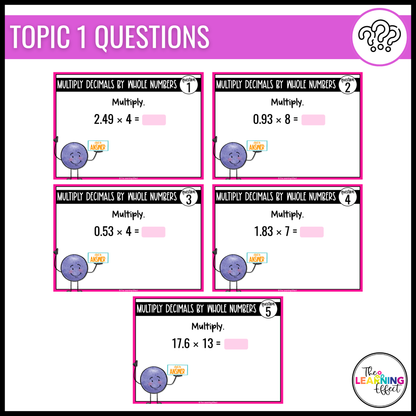 Multiplying and Dividing Decimals Google Slides | 5th Grade Digital Task Cards