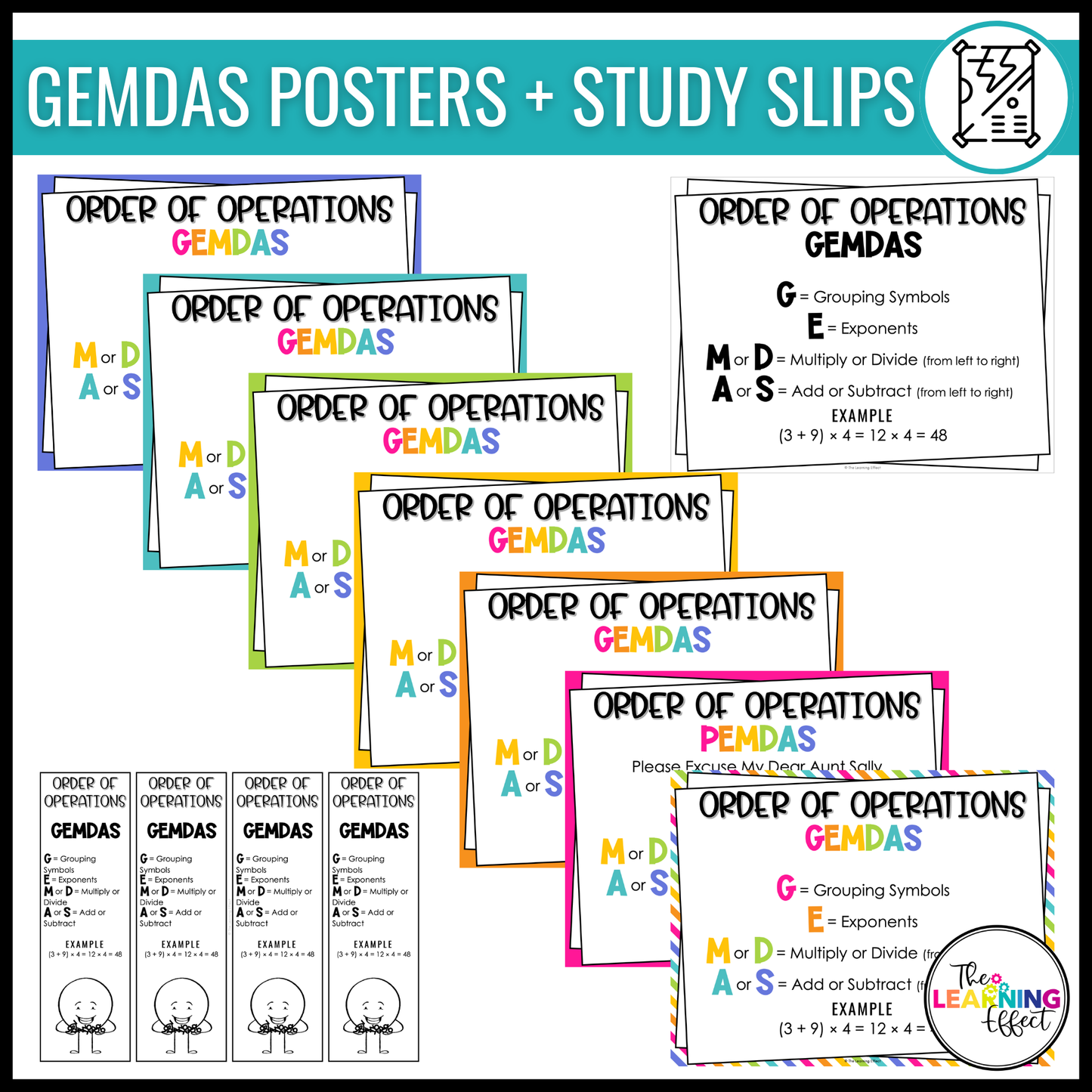Order of Operations Math Posters | PEMDAS GEMDAS GEMS Anchor Charts
