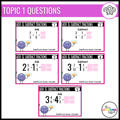 5th Grade Math Spiral Review #3 Google Slides | Digital Task Cards Test Prep Activity