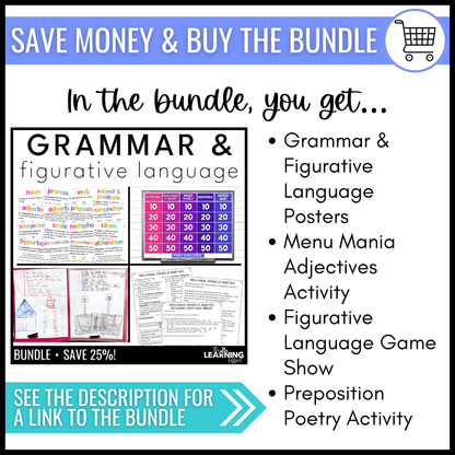 Figurative Language Game Show | ELA Review Test Prep Activity | Editable