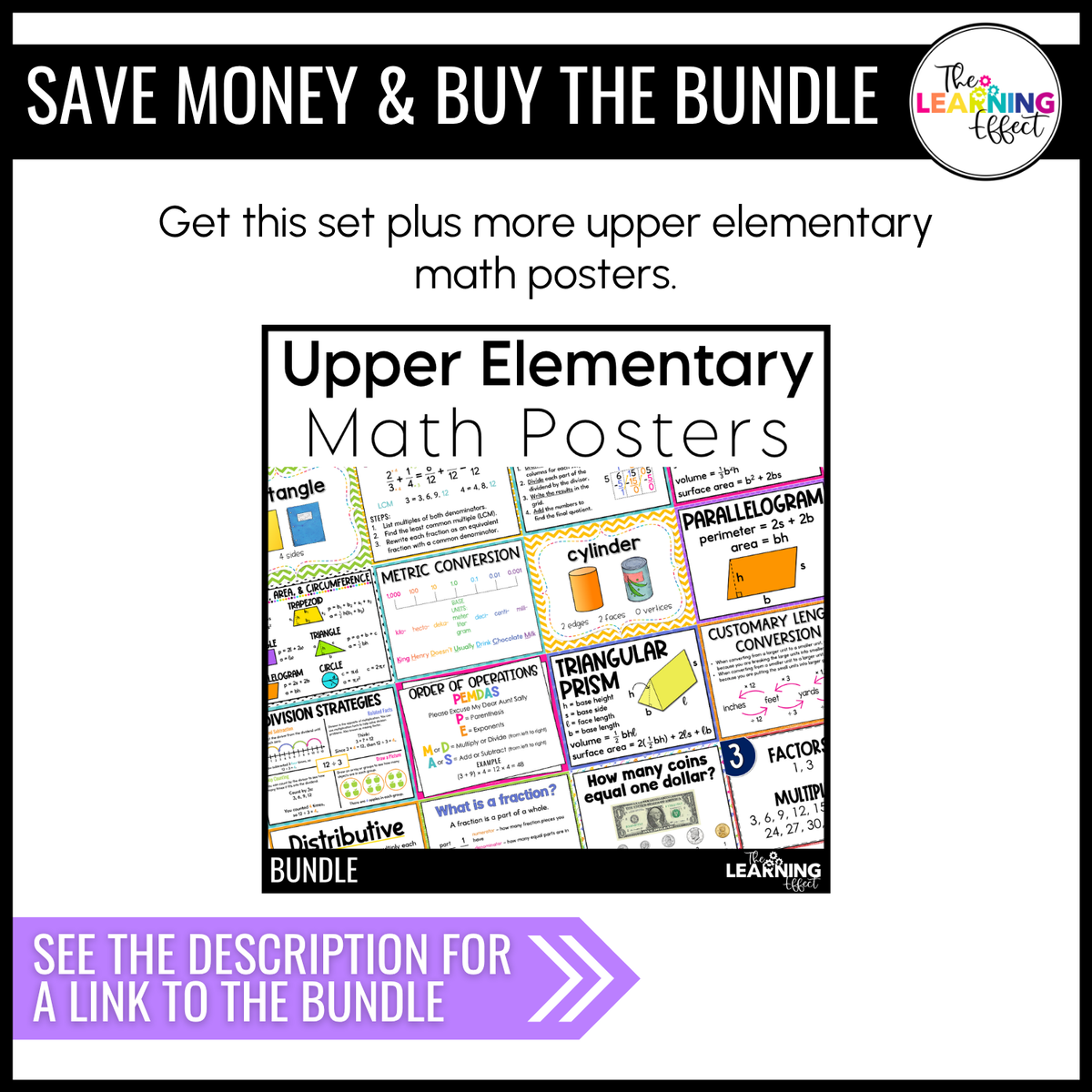 Factors and Multiples Anchor Chart Posters | Multiples Chart | 4th 5th 6th Grade
