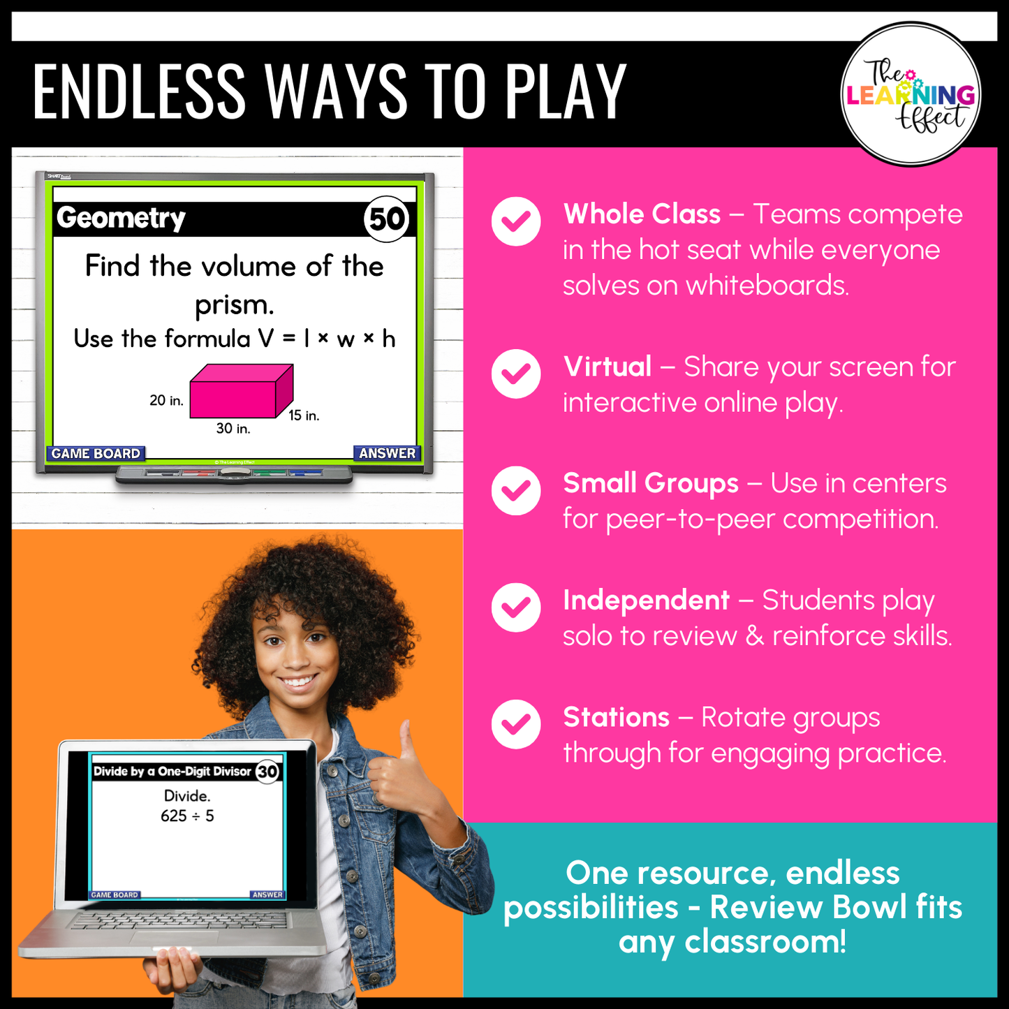 5th Grade Math Spiral Review #1-3 Game Shows BUNDLE | End of Year Test Prep Activities
