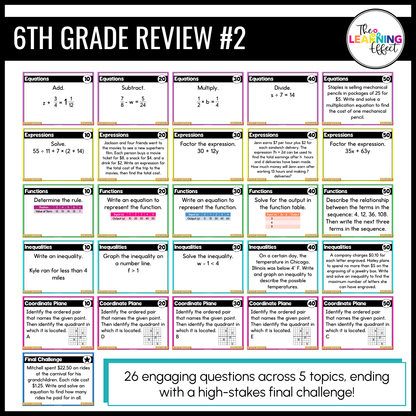 6th Grade Math Spiral Review #1-3 Game Shows BUNDLE | End of Year Test Prep Activities