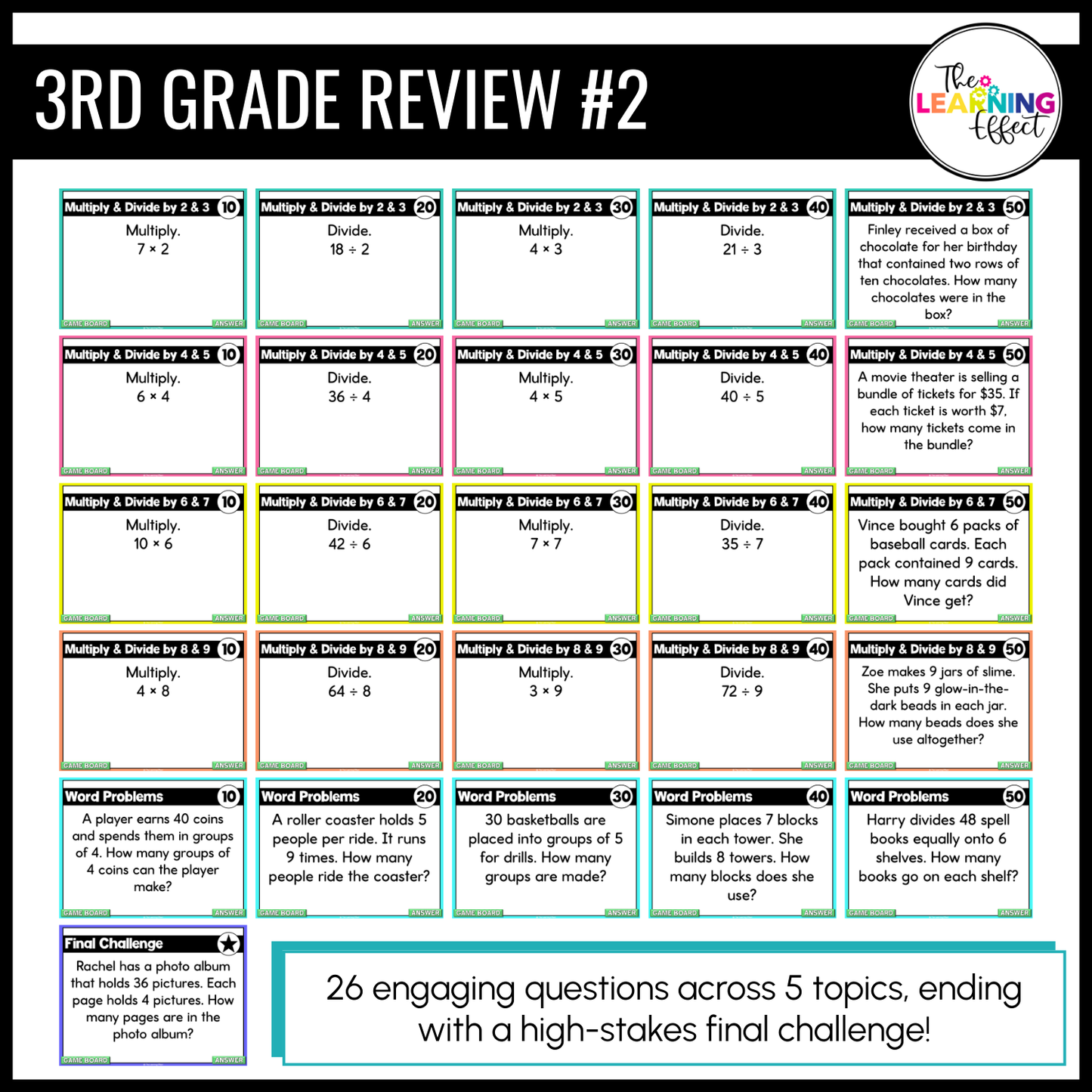 3rd Grade Math Spiral Review #1-3 Game Shows BUNDLE | End of Year Test Prep Activities