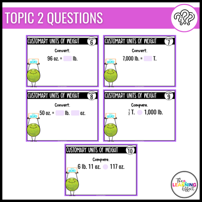 Measurement and Data Google Slides | 5th Grade Digital Task Cards Math Activity