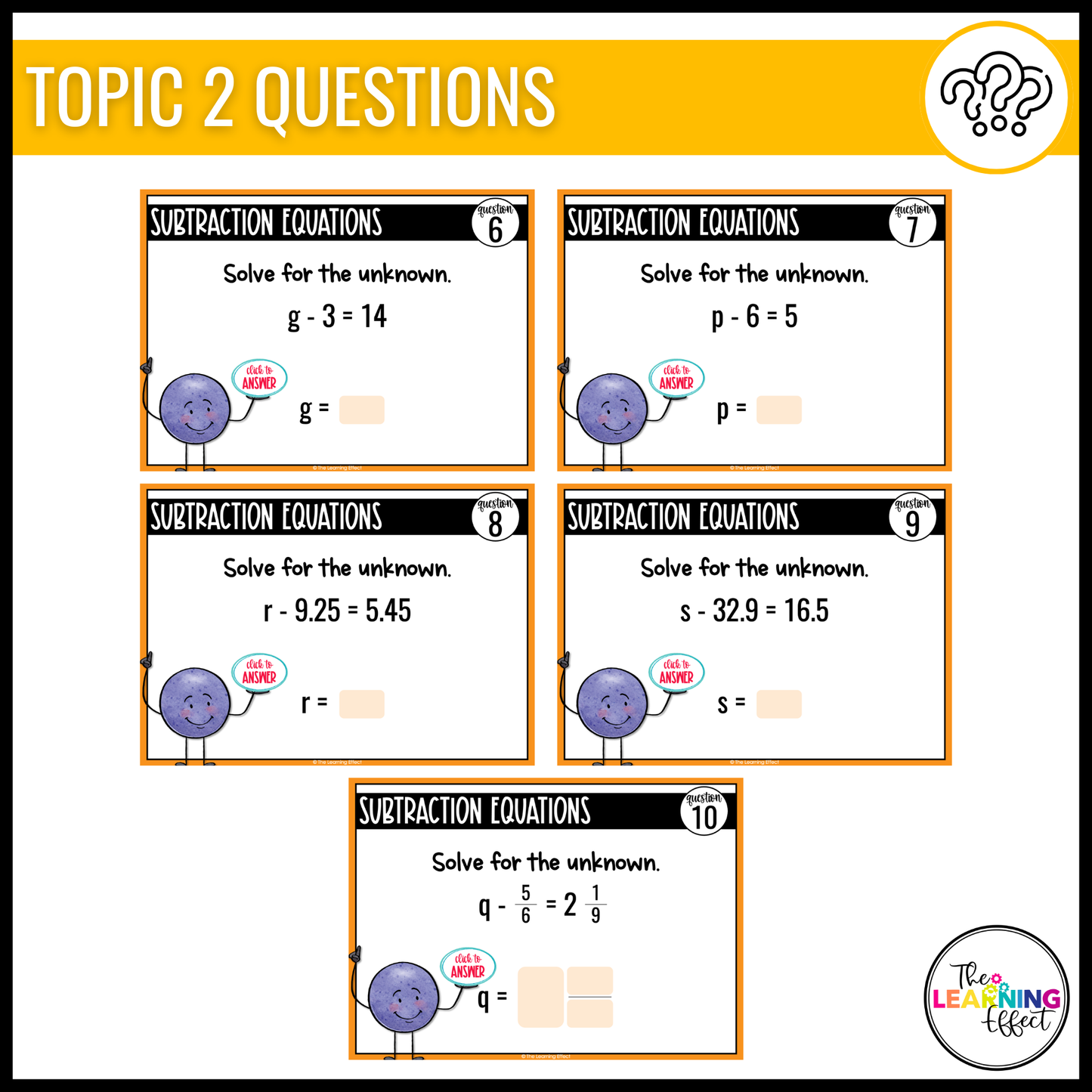 One Step Equations Google Slides | 6th Grade Math Digital Task Cards Activity