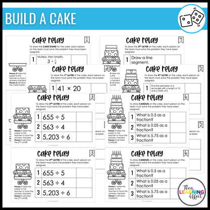 End of the Year Math Game for 4th Grade | Relay Review Test Prep Activity