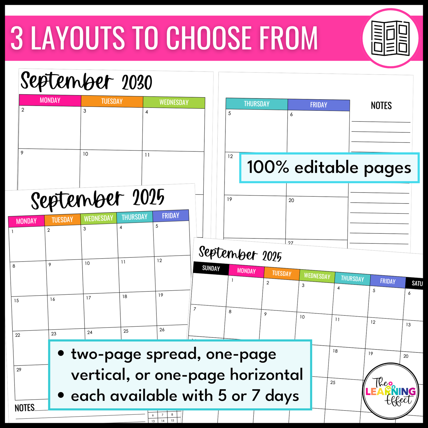 Editable Monthly Calendar Templates 2026 - 2030 | Printable and Digital