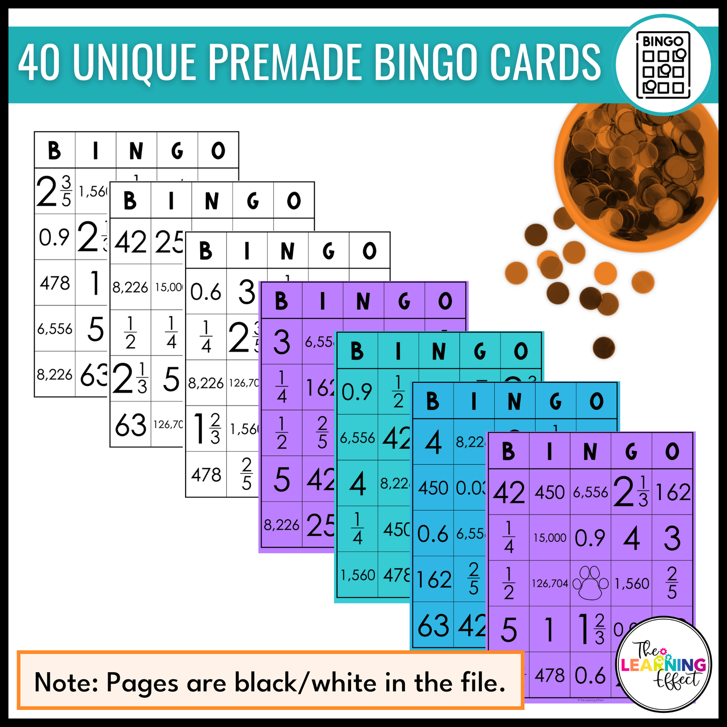 Upper Elementary Math Bingo Game BUNDLE | Test Prep Review Activities