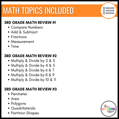 3rd Grade Math Spiral Review #1-3 Google Slides BUNDLE | Digital Task Card Activities