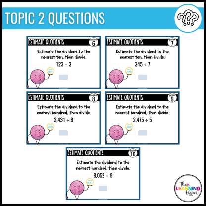 Divide by a One-Digit Number Google Slides | 4th Grade Math Digital Task Cards Division Activity