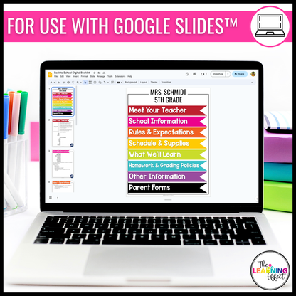 Back to School Digital Google Slides Flip Book Template | Parent Information