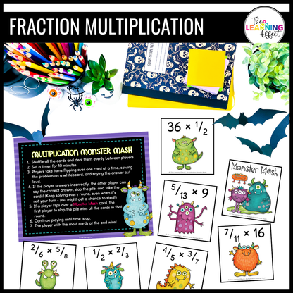 Halloween Math Centers Activities Games 6th Grade | Decimals, Fractions