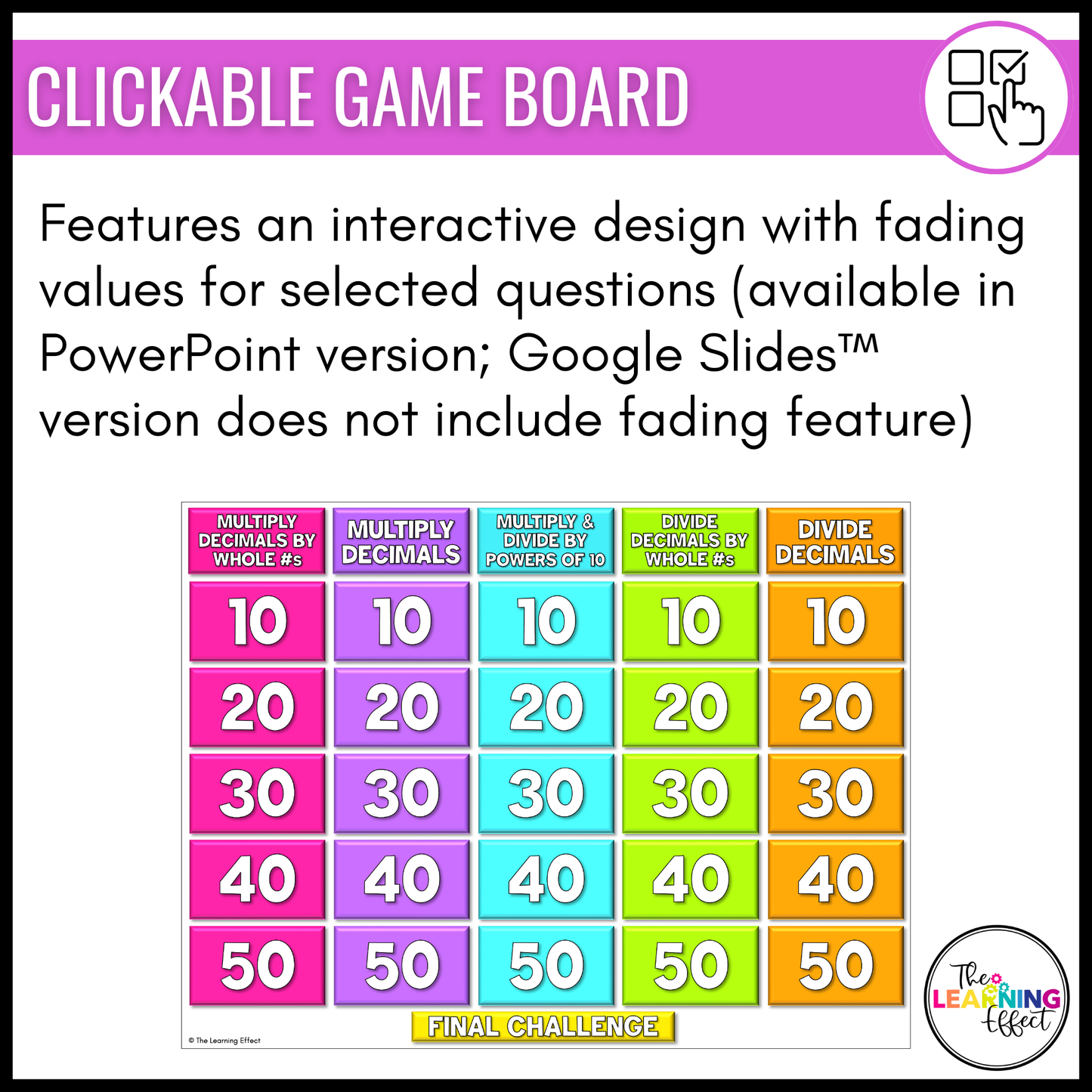 Multiplying and Dividing Decimals Game Show | 5th Grade Math Review Activity