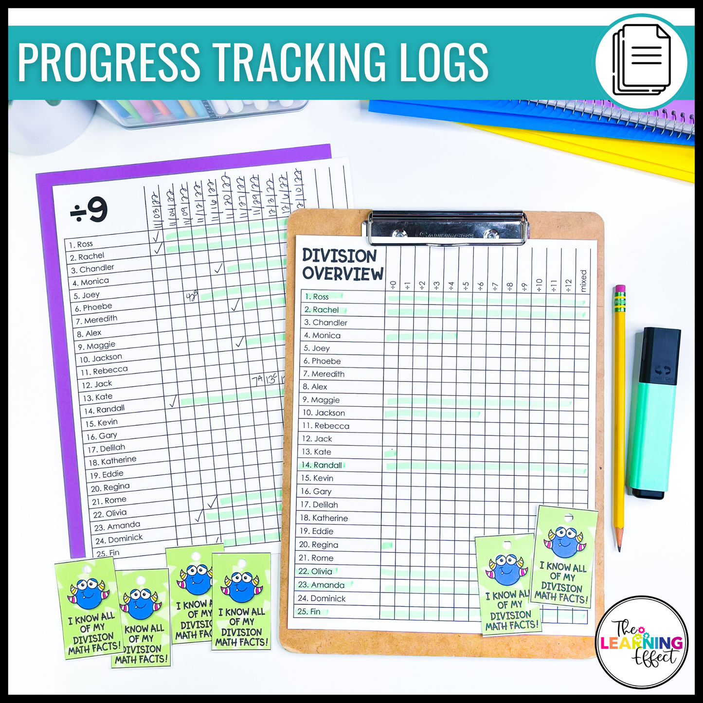 Division Timed Tests | Math Fact Fluency Practice Worksheets and Tracker