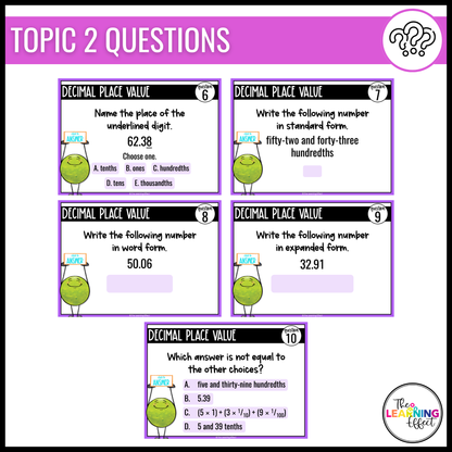 Decimal Place Value Google Slides | 5th Grade Digital Task Cards Math Activity