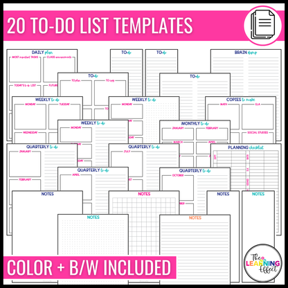 Teacher To-Do Lists, Notes, and Checklists | Editable Templates for Organization