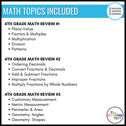4th Grade Math Spiral Review #1-3 Google Slides BUNDLE | Digital Task Cards Activities