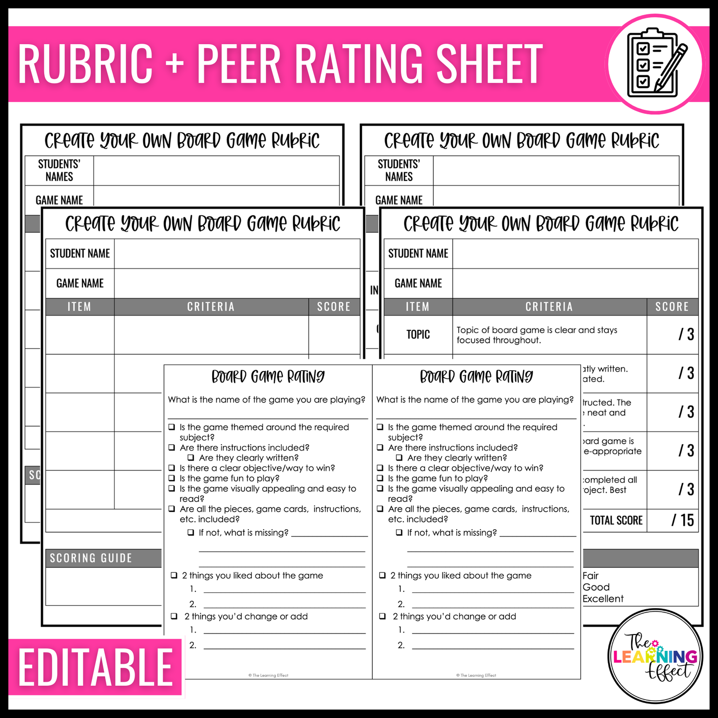 Create Your Own Board Game Project | Fun No Prep Activity | End of the Year