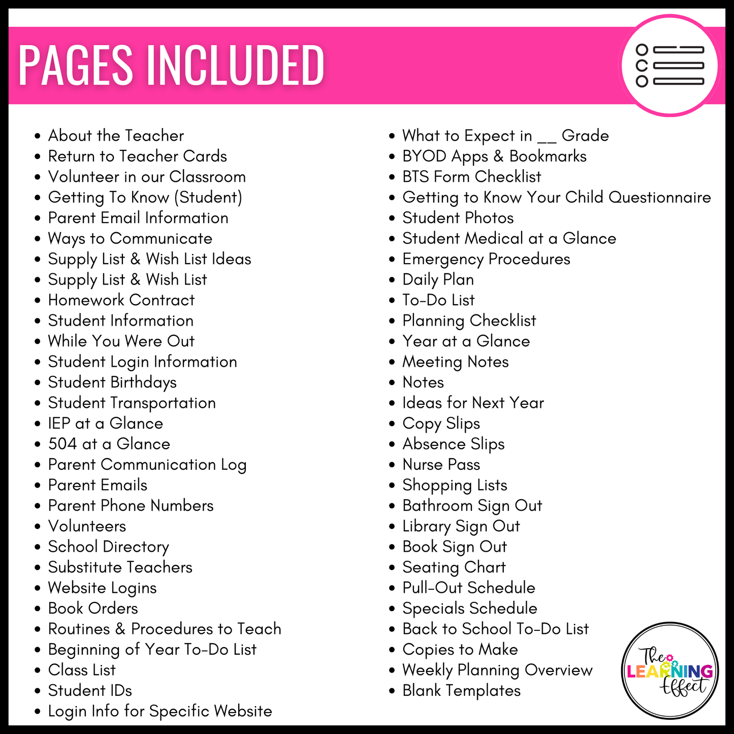 Back to School Forms | Editable Templates | Parent Information Packet