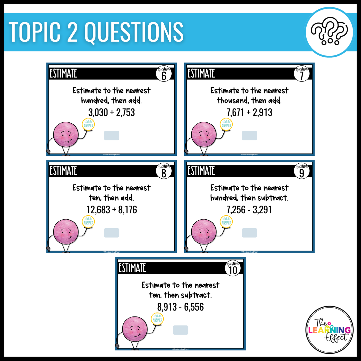 Adding and Subtracting Whole Numbers Google Slides | 4th Grade Digital Task Cards Activity