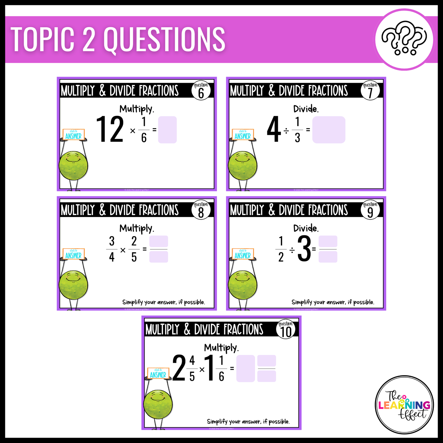 5th Grade Math Spiral Review #3 Google Slides | Digital Task Cards Test Prep Activity