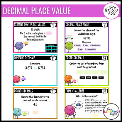 5th Grade Math Decimals Google Slides BUNDLE | Digital Task Card Activities