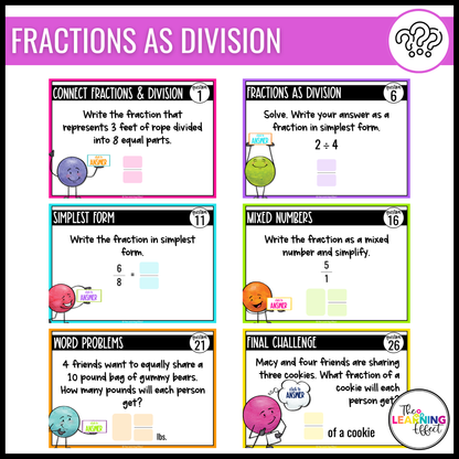 5th Grade Math Fractions Google Slides BUNDLE | Digital Task Card Activities