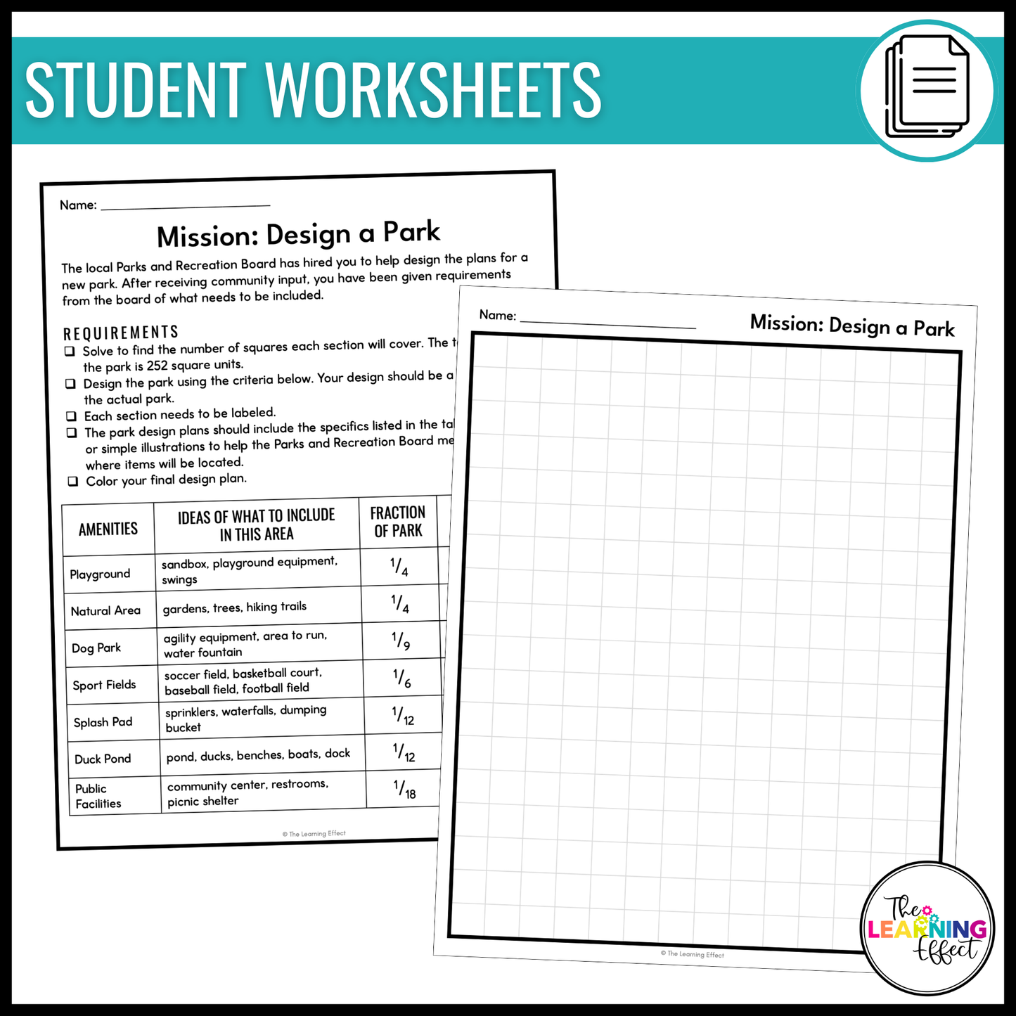 Multiplying Fractions by a Whole Number Activity Math Project Based Learning PBL