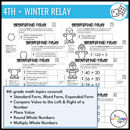 Math Review Relay Games BUNDLE for 4th and 5th Grades | No Prep Whole Class Activities