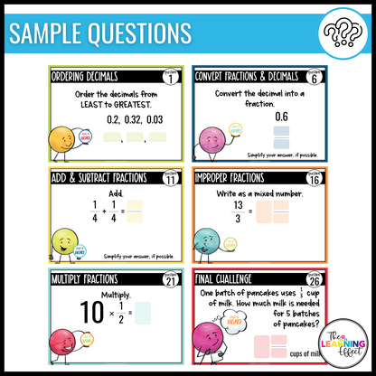 4th Grade Math Google Slides BUNDLE | All Standards Digital Task Cards Activities