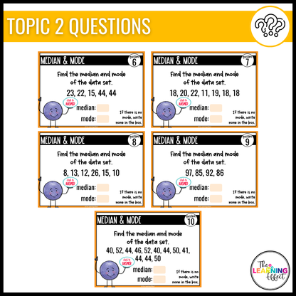 Statistical Measures Google Slides | 6th Grade Math Digital Task Cards Activity