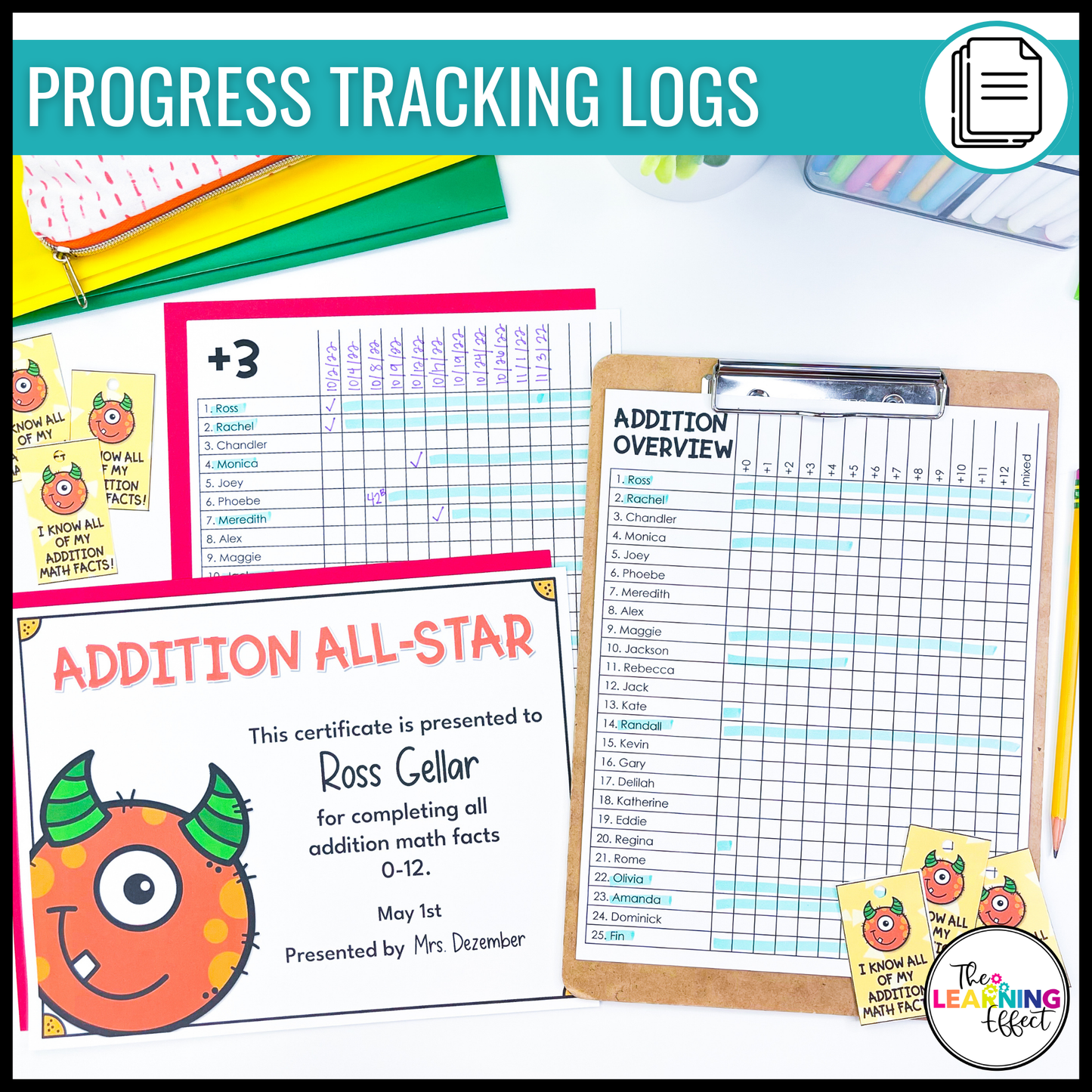 Addition Timed Tests | Math Fact Fluency Practice Worksheets and Tracker