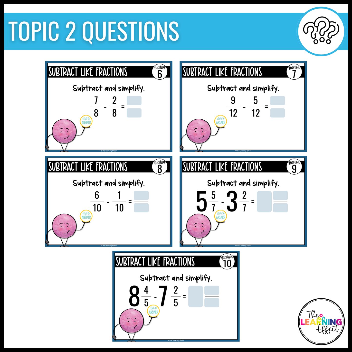 Operations with Fractions Google Slides | 4th Grade Digital Task Cards Activity