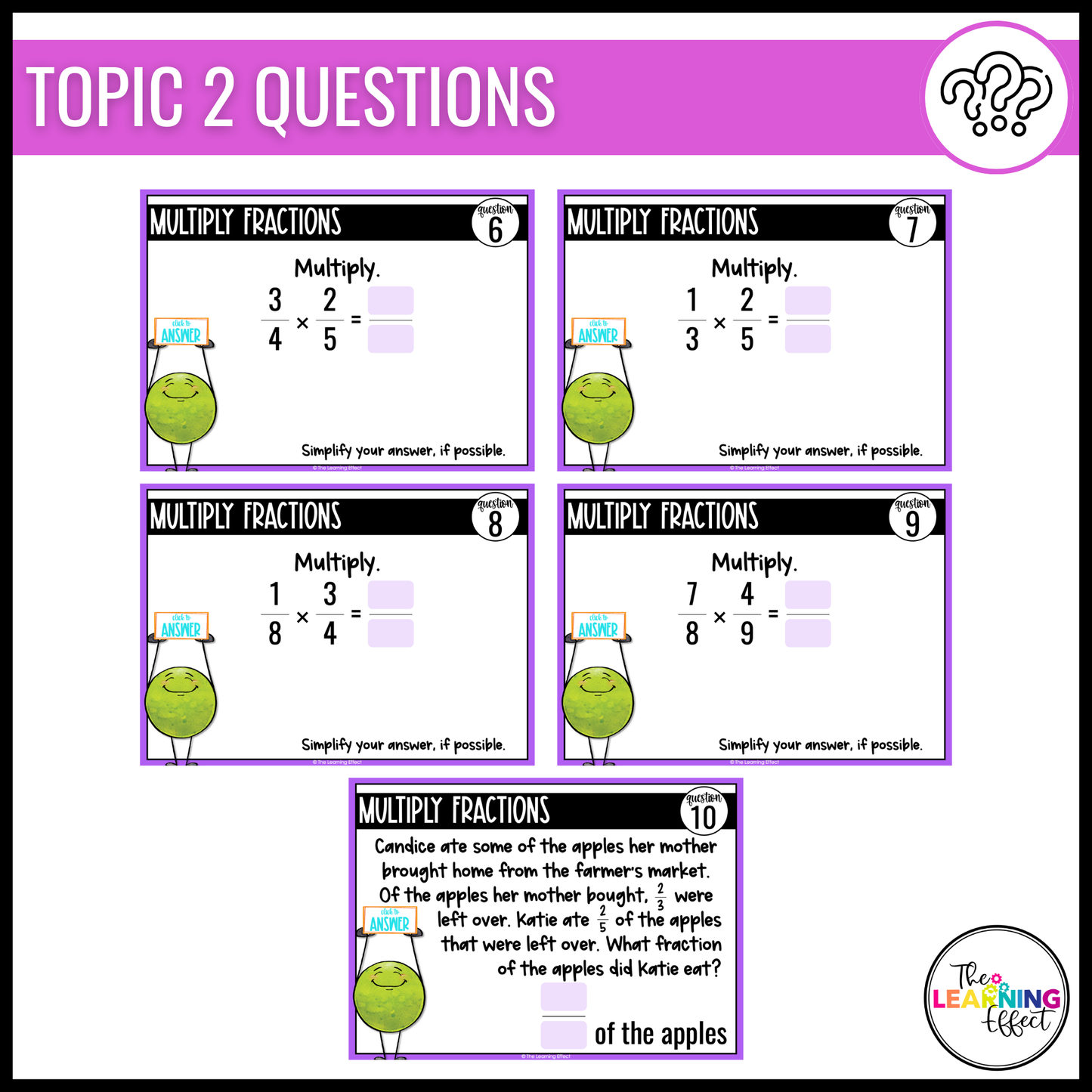 Multiplying and Dividing Fractions Google Slides | 5th Grade Digital Task Cards