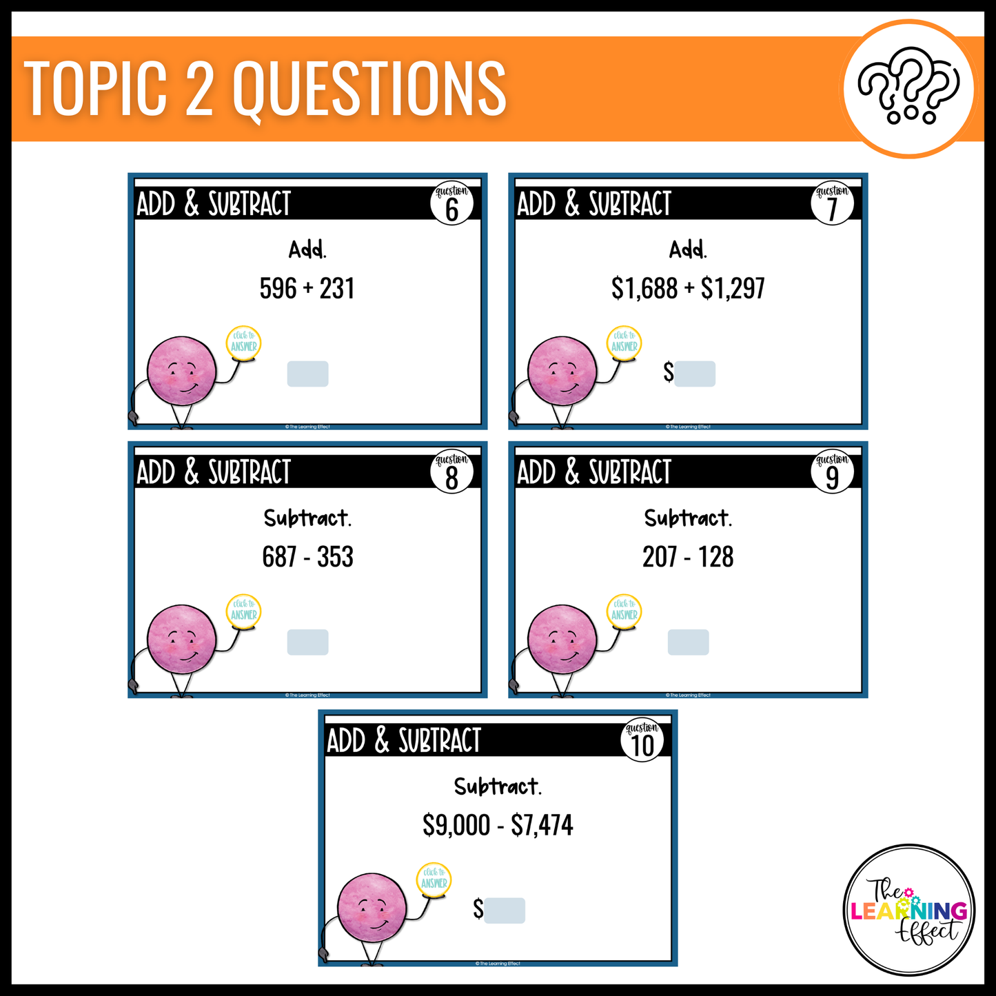 3rd Grade Math Spiral Review #1 Google Slides | Digital Task Cards Test Prep Activity