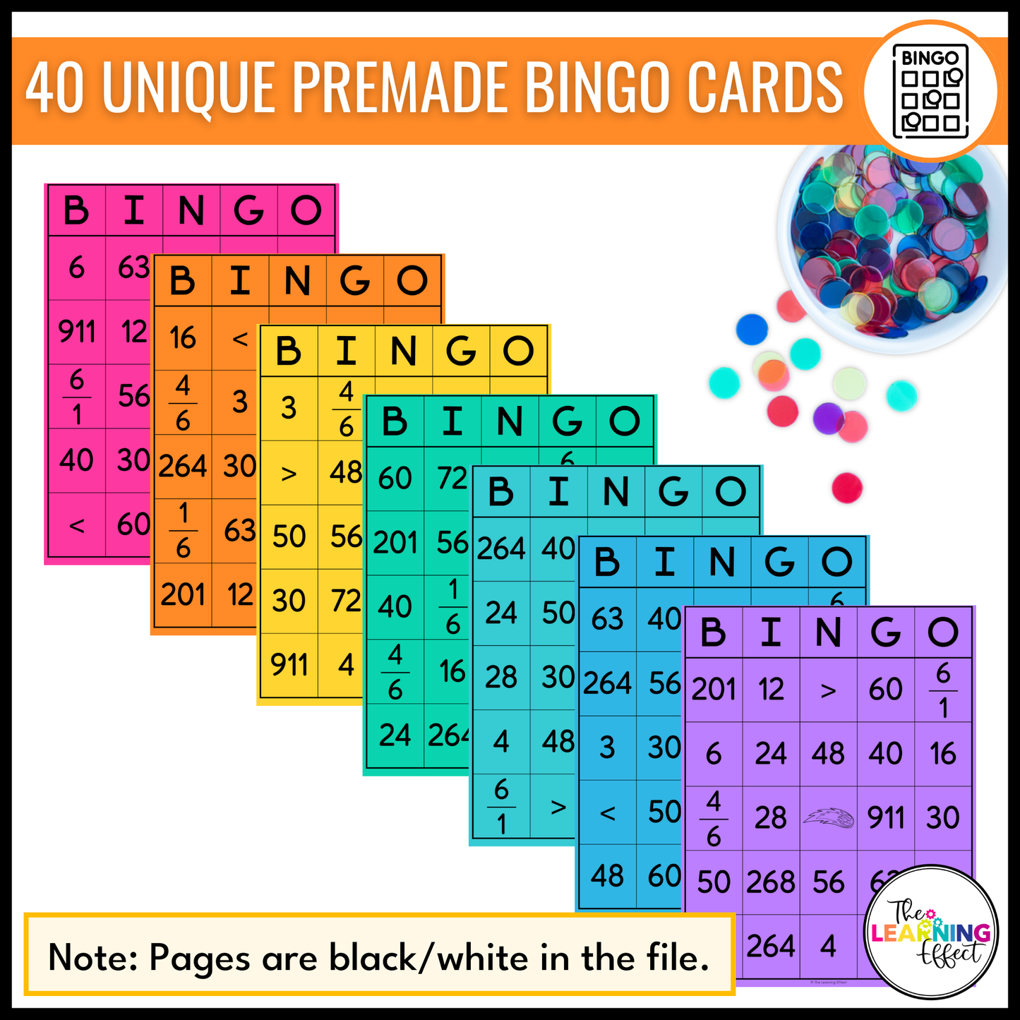 3rd Grade Math Spiral Review Bingo Game | End of Year Test Prep Activity