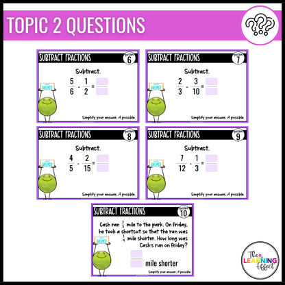 Adding and Subtracting Fractions Google Slides | 5th Grade Math Digital Task Cards