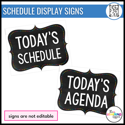 Visual Daily Schedule Cards and Classroom Student Jobs | Editable BUNDLE