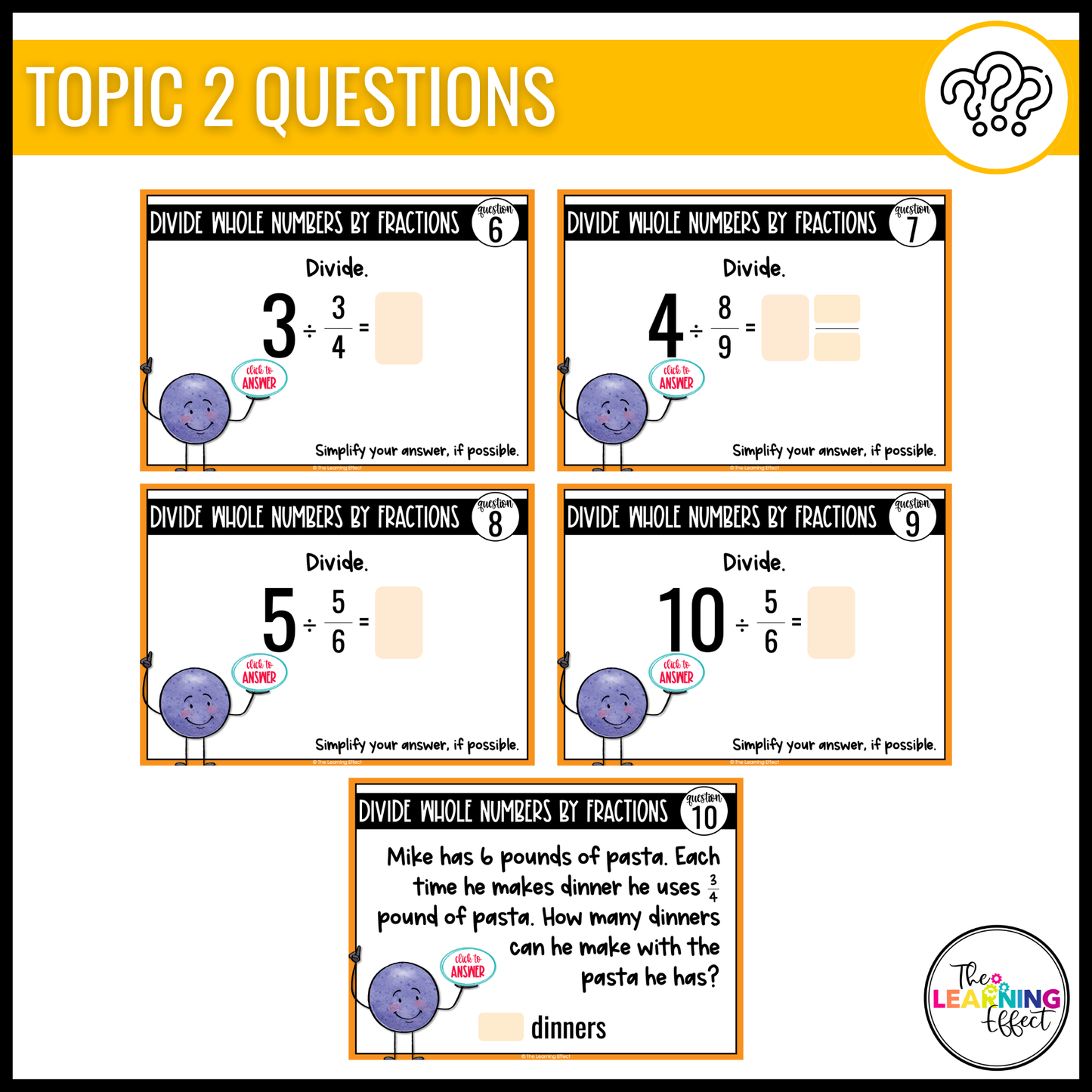 Multiplying and Dividing Fractions Google Slides | 6th Grade Digital Task Cards