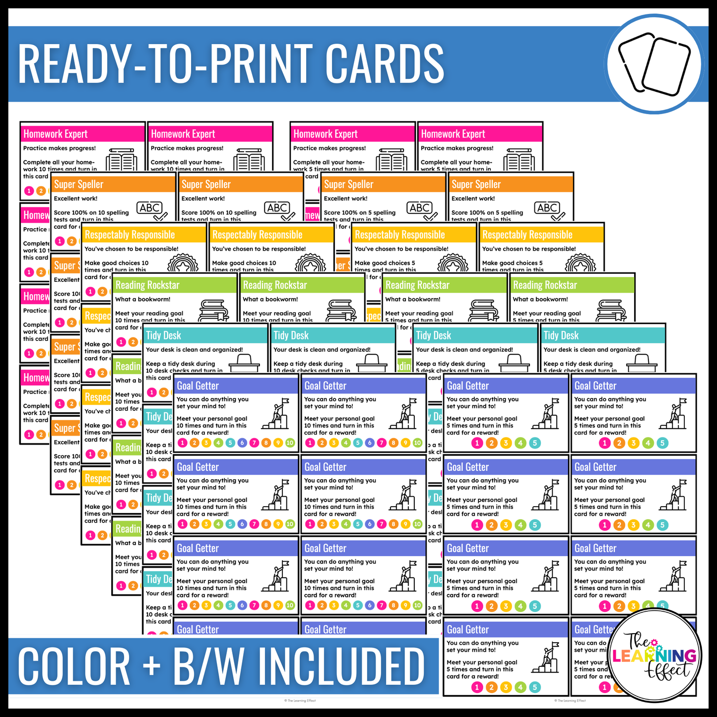 Behavior Punch Cards | Editable Student Reward for Classroom Management