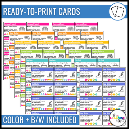 Behavior Punch Cards | Editable Student Reward for Classroom Management